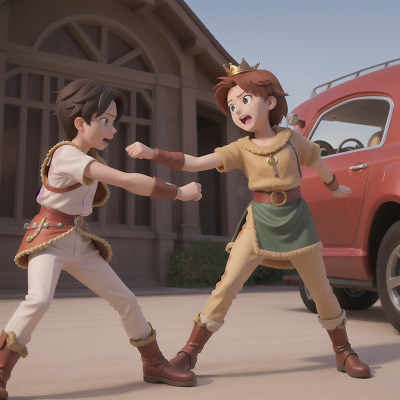 Image For Post Anime, fighting, museum, car, key, king, HD, 4K, AI Generated Art