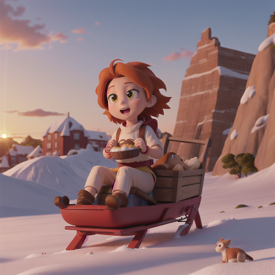 Image For Post Anime, griffin, bakery, bravery, sunrise, sled, HD, 4K, AI Generated Art