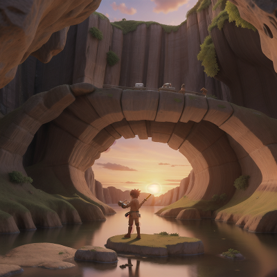 Image For Post Anime, sunrise, mechanic, trumpet, cave, griffin, HD, 4K, AI Generated Art