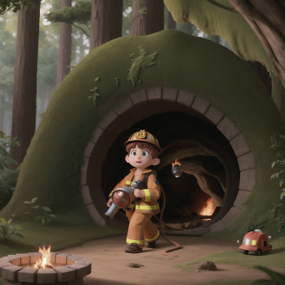 Image For Post Anime, chimera, telescope, firefighter, forest, cave, HD, 4K, AI Generated Art