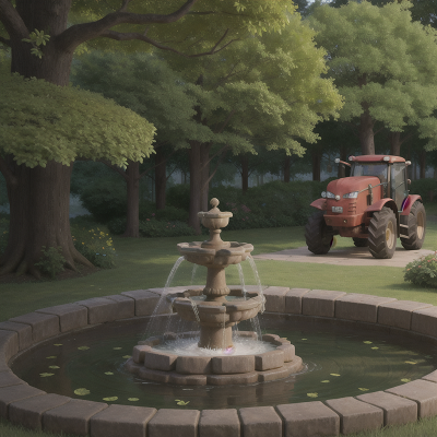 Image For Post Anime, force field, tractor, fountain, betrayal, forest, HD, 4K, AI Generated Art