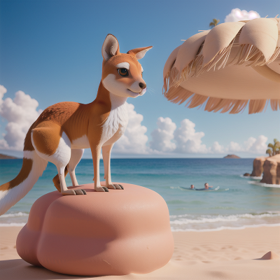 Image For Post Anime, kangaroo, angel, desert, swimming, ocean, HD, 4K, AI Generated Art