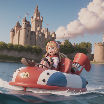 Image For Post Anime, hovercraft, sled, swimming, singing, medieval castle, HD, 4K, AI Generated Art