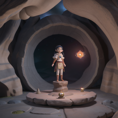 Image For Post Anime, cave, flying carpet, space, statue, magic portal, HD, 4K, AI Generated Art