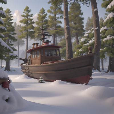 Image For Post Anime, forest, key, boat, snow, sword, HD, 4K, AI Generated Art