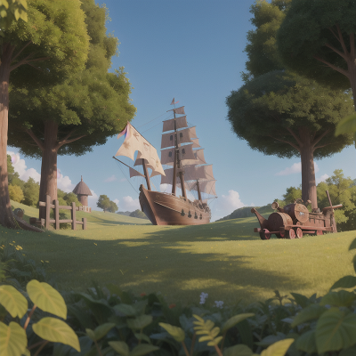 Image For Post Anime, farm, joy, forest, pirate ship, wizard's hat, HD, 4K, AI Generated Art