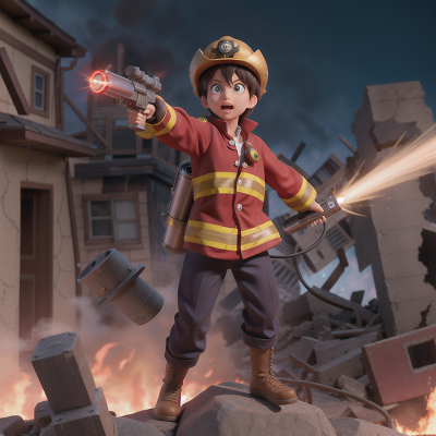 Image For Post Anime, firefighter, earthquake, laser gun, treasure, pirate, HD, 4K, AI Generated Art