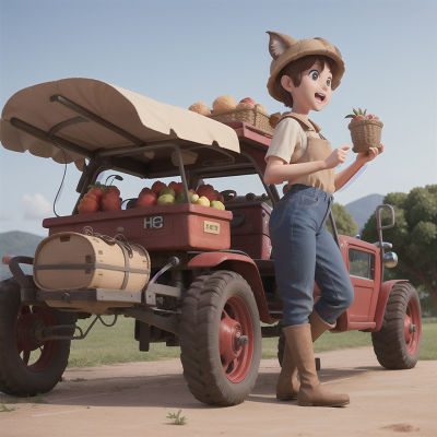 Image For Post Anime, farmer, market, car, bicycle, chimera, HD, 4K, AI Generated Art