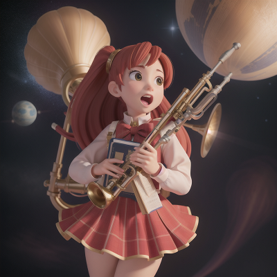 Image For Post Anime, space, trumpet, joy, bagpipes, book, HD, 4K, AI Generated Art
