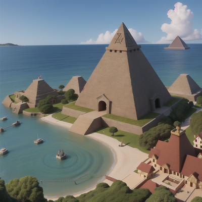 Image For Post Anime, park, ocean, village, pyramid, haunted mansion, HD, 4K, AI Generated Art