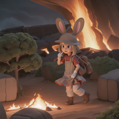 Image For Post Anime, rabbit, lava, farmer, key, earthquake, HD, 4K, AI Generated Art