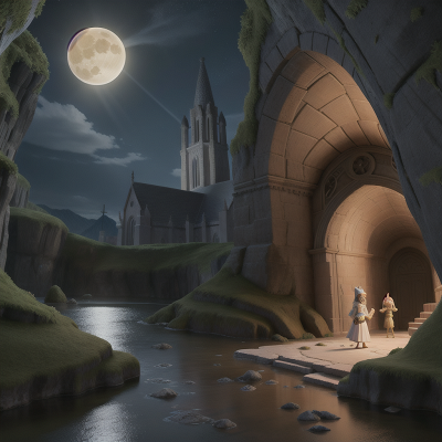 Image For Post Anime, confusion, pharaoh, cathedral, moonlight, cave, HD, 4K, AI Generated Art