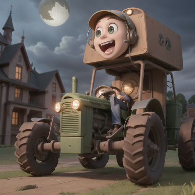 Image For Post Anime, haunted mansion, tractor, futuristic metropolis, jumping, hail, HD, 4K, AI Generated Art