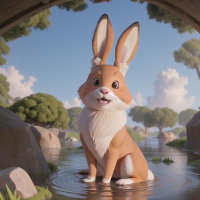 Image For Post Anime, rabbit, drought, force field, flood, fox, HD, 4K, AI Generated Art