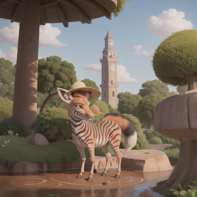 Image For Post Anime, drought, zebra, tower, hat, fox, HD, 4K, AI Generated Art