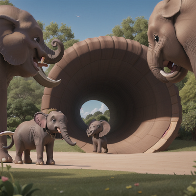 Image For Post Anime, park, elephant, laughter, wormhole, anger, HD, 4K, AI Generated Art