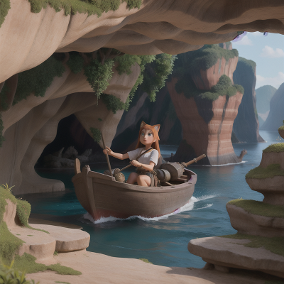 Image For Post Anime, fox, museum, cave, boat, mechanic, HD, 4K, AI Generated Art