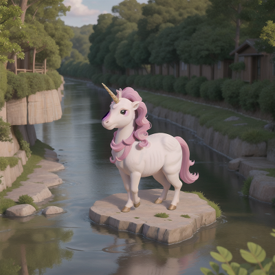 Image For Post Anime, river, village, space, unicorn, kangaroo, HD, 4K, AI Generated Art