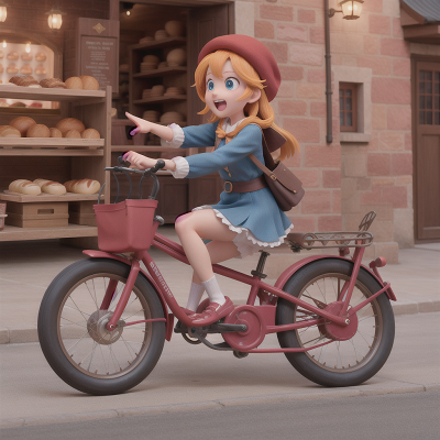 Image For Post Anime, surprise, bicycle, spell book, joy, bakery, HD, 4K, AI Generated Art