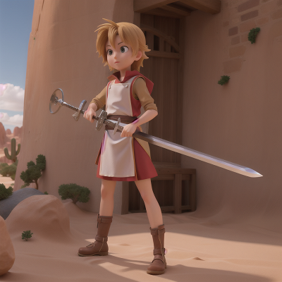 Image For Post Anime, sword, desert, tower, musician, chef, HD, 4K, AI Generated Art