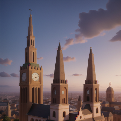 Image For Post Anime, market, pyramid, cathedral, skyscraper, clock, HD, 4K, AI Generated Art