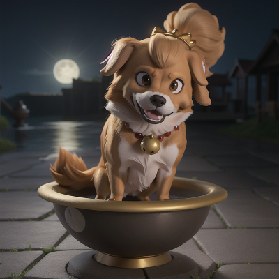 Image For Post Anime, moonlight, anger, dog, golden egg, princess, HD, 4K, AI Generated Art