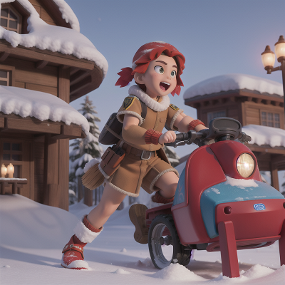 Image For Post Anime, tribal warriors, snow, sled, bus, police officer, HD, 4K, AI Generated Art