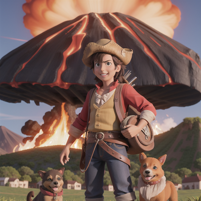 Image For Post Anime, volcano, farmer, book, pirate, dog, HD, 4K, AI Generated Art