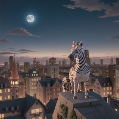 Image For Post Anime, city, wind, zebra, wizard, moonlight, HD, 4K, AI Generated Art