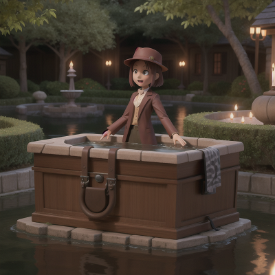 Image For Post Anime, zookeeper, river, detective, vampire's coffin, fountain, HD, 4K, AI Generated Art