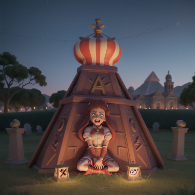 Image For Post Anime, circus, haunted graveyard, pyramid, crying, time machine, HD, 4K, AI Generated Art