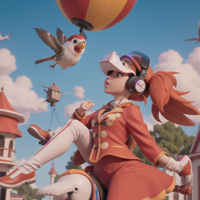Image For Post Anime, bird, confusion, circus, virtual reality, helicopter, HD, 4K, AI Generated Art