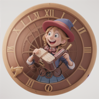 Image For Post Anime, key, accordion, laughter, wizard's hat, clock, HD, 4K, AI Generated Art