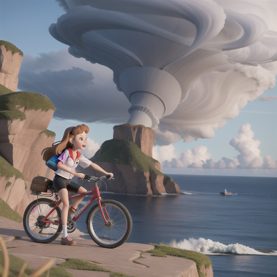 Image For Post Anime, bicycle, tornado, dog, scientist, ocean, HD, 4K, AI Generated Art