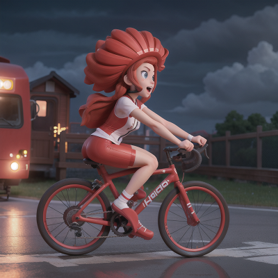 Image For Post Anime, bicycle, fighting, hail, dancing, train, HD, 4K, AI Generated Art