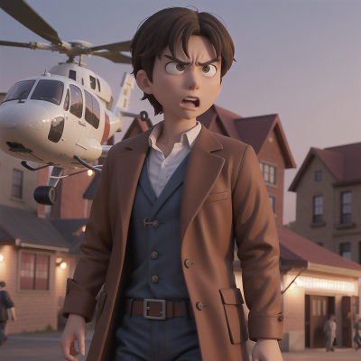 Image For Post Anime, detective, anger, helicopter, suspicion, bakery, HD, 4K, AI Generated Art