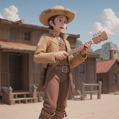 Image For Post Anime, wild west town, bird, treasure, map, musician, HD, 4K, AI Generated Art