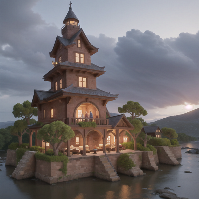 Image For Post Anime, tower, seafood restaurant, mummies, hail, wizard, HD, 4K, AI Generated Art