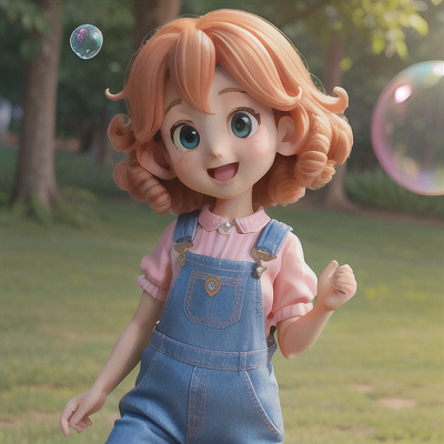 Image For Post Anime Art, Playful anime toddler, soft peach curls, family picnic in the park