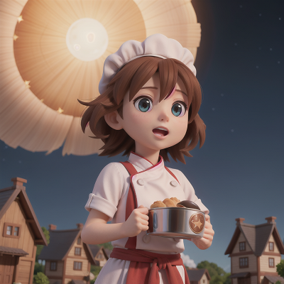 Image For Post Anime, wind, stars, chef, alien, village, HD, 4K, AI Generated Art