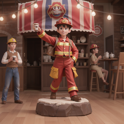 Image For Post Anime, coffee shop, circus, camera, firefighter, statue, HD, 4K, AI Generated Art