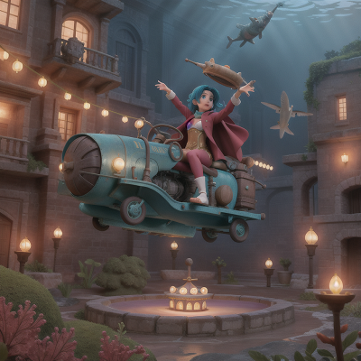 Image For Post Anime, underwater city, circus, flying carpet, tractor, invisibility cloak, HD, 4K, AI Generated Art