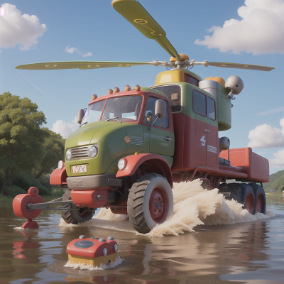 Image For Post Anime, helicopter, flood, tractor, spaceship, circus, HD, 4K, AI Generated Art