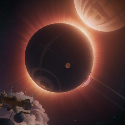 Image For Post Anime, solar eclipse, cathedral, king, space station, fire, HD, 4K, AI Generated Art