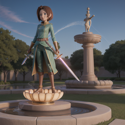 Image For Post Anime, betrayal, fountain, space, hail, sword, HD, 4K, AI Generated Art
