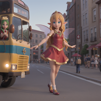 Image For Post Anime, bus, carnival, city, fairy, elf, HD, 4K, AI Generated Art