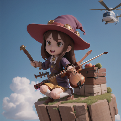 Image For Post Anime, witch, treasure, sword, helicopter, violin, HD, 4K, AI Generated Art