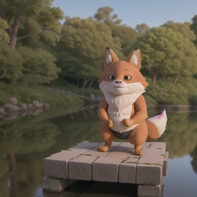Image For Post Anime, fox, camera, rabbit, ogre, bridge, HD, 4K, AI Generated Art