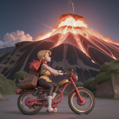 Image For Post Anime, volcano, romance, cursed amulet, bicycle, golden egg, HD, 4K, AI Generated Art