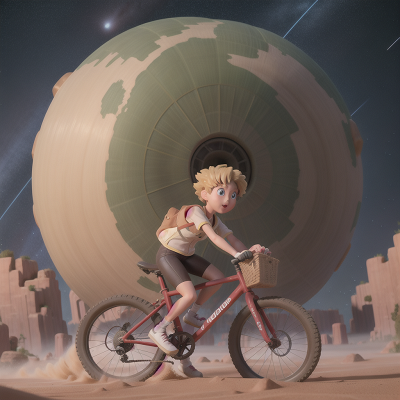 Image For Post Anime, drought, sandstorm, bicycle, magic portal, meteor shower, HD, 4K, AI Generated Art